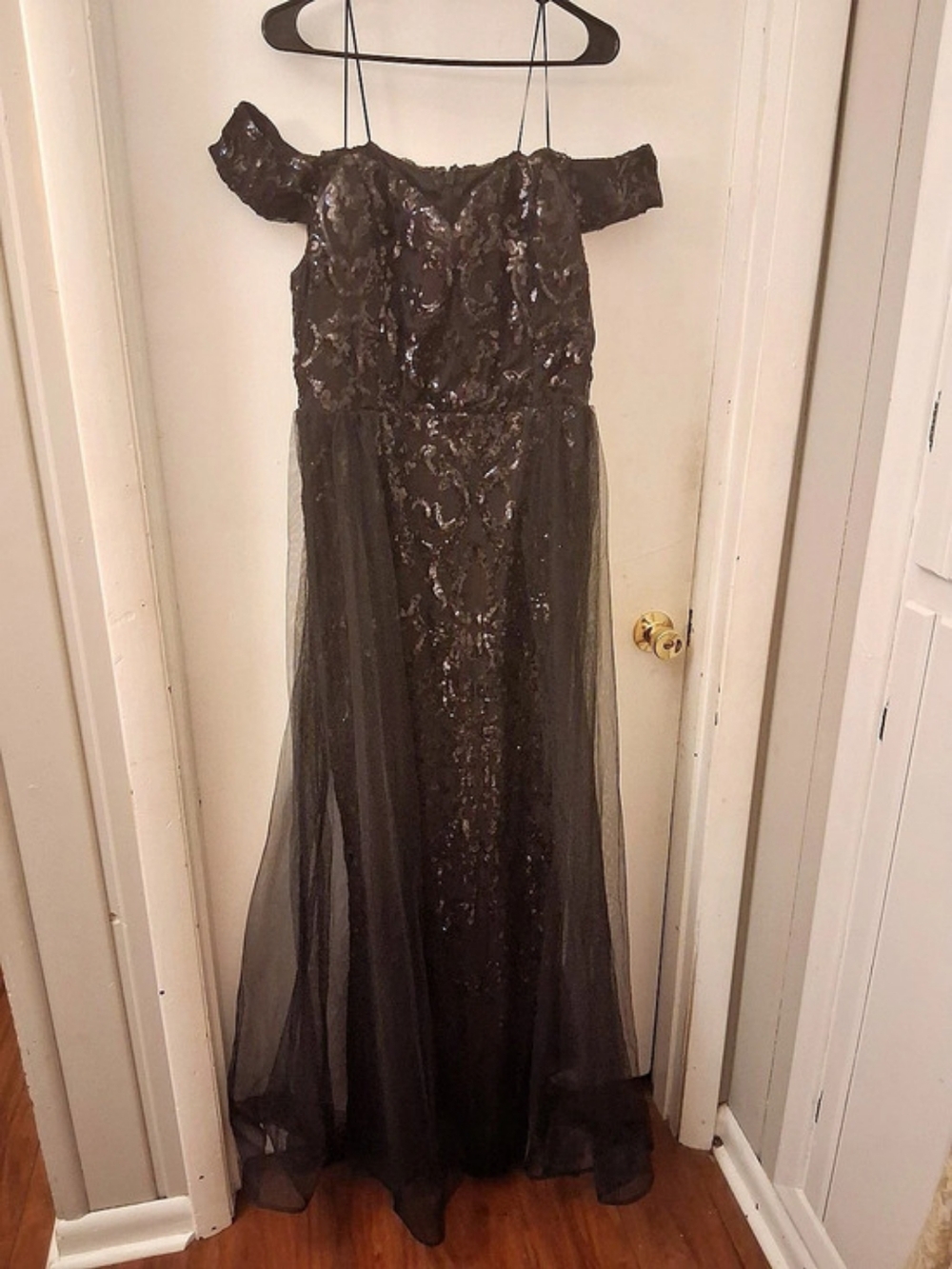 Fashion Nova Sequin Maxi Dress in Black Size 3X